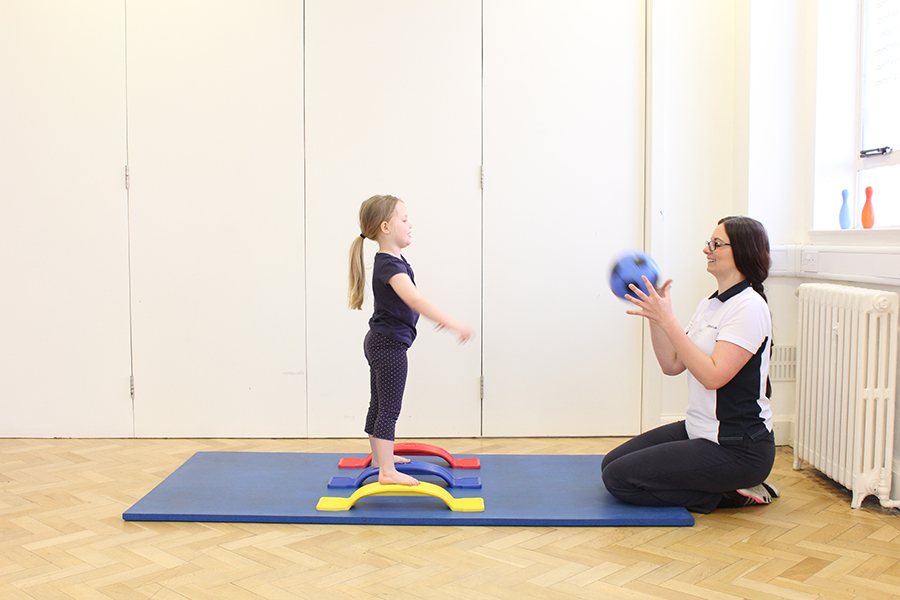 Physio with child - balance/co-ordination