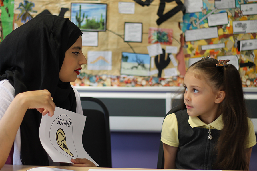 SLT teaching sounds to child